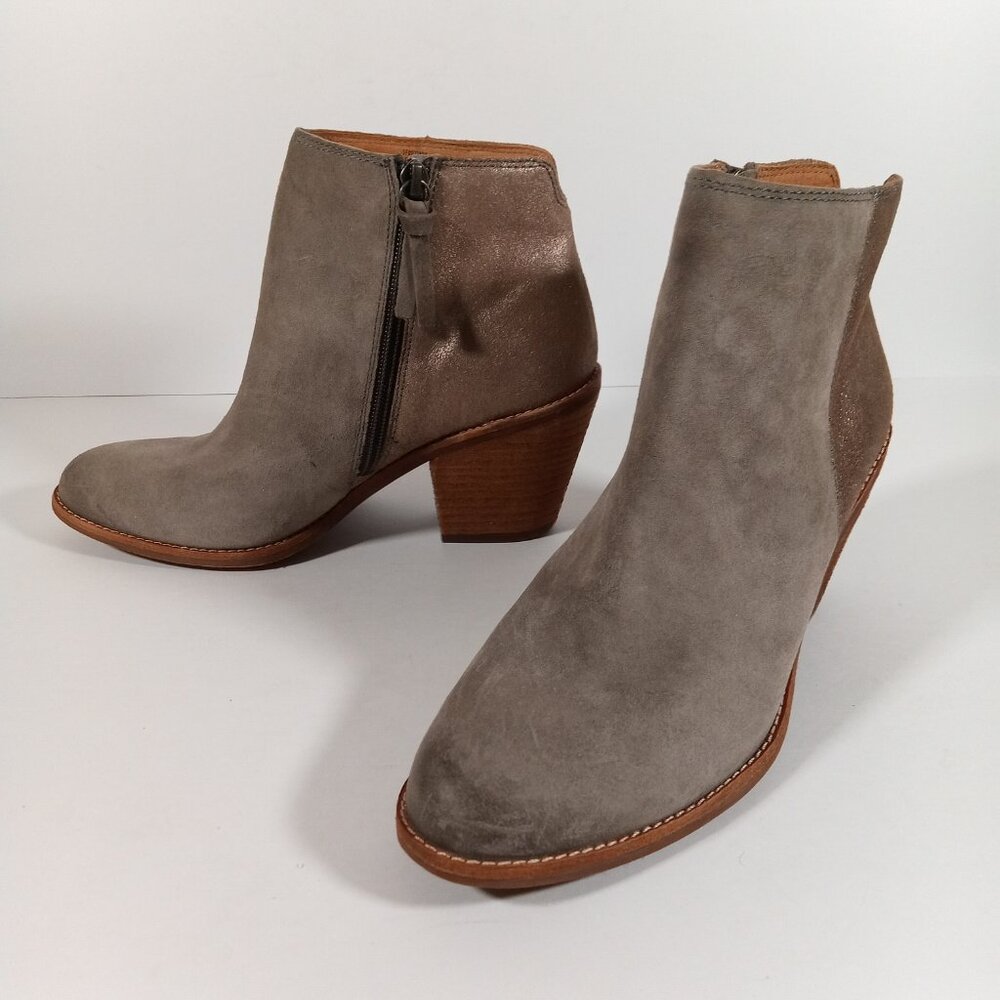 Sofft Tilton Booties Women Size 8 Leather Gray Suede Metallic Side Zip SF0021808 - Picture 3 of 13